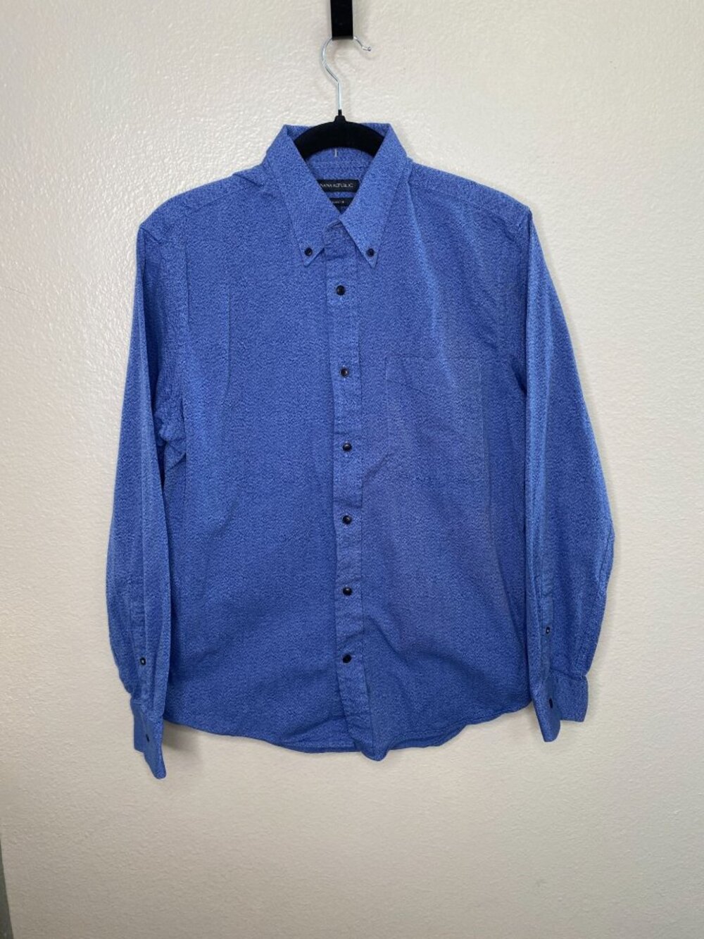 Banana Republic Mens Blue Patterned Long Sleeve Shirt Size M 100% Cotton collar